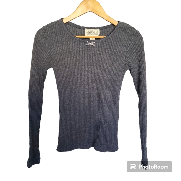 Croquet Club Tops - ☕ Croquet Club Grey Knit Long Sleeved Top Size Small Juniors